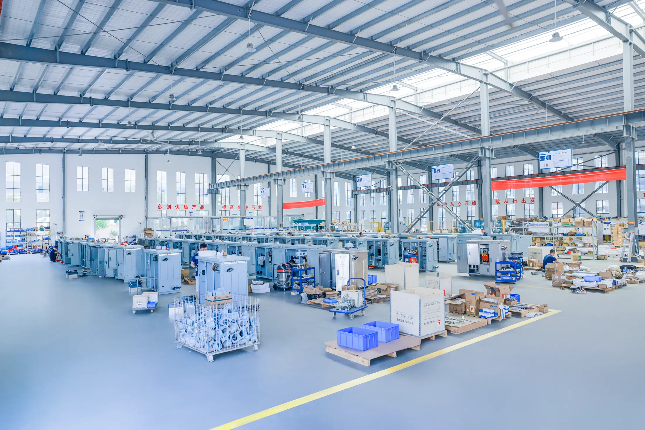 Wide view of the Minglang Electric production workshop