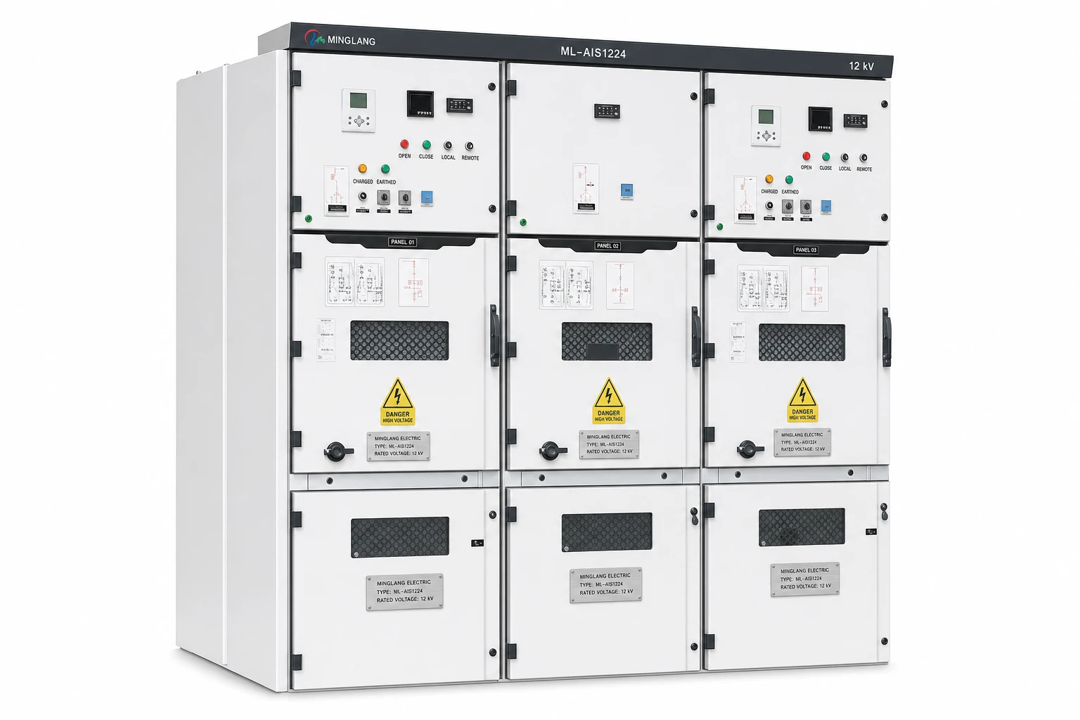 Minglang ML-AIS1224 12/24 kV air-insulated metal-enclosed switchgear lineup used for quotation comparison